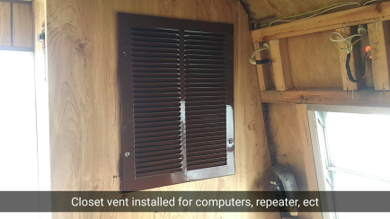 New vent for the
	computer and repeater closet