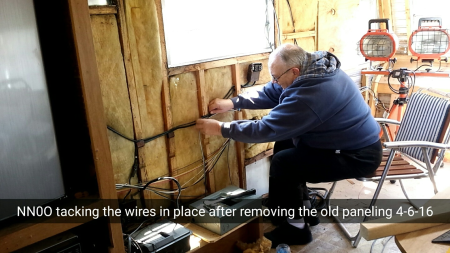 Securing wiring.