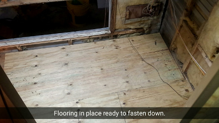floor ready to be fastened down
