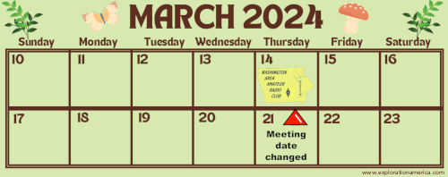 Change of March meeting to one week earlier